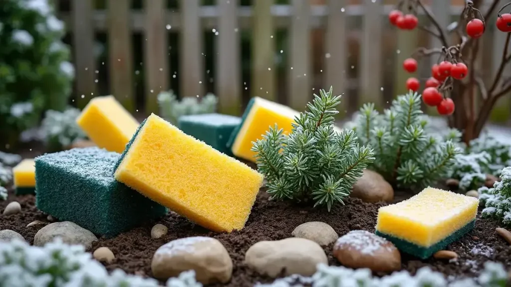 Gooi je oude sponzen niet meer weg: ze kunnen je planten deze winter beschermen tegen de kou